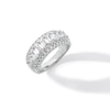 Thumbnail Image 1 of 3 CT. T.W. Emerald-Cut Certified Lab-Grown Diamond Border Triple Row Anniversary Band in 14K White Gold (F/VS2)