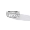Thumbnail Image 3 of 3 CT. T.W. Emerald-Cut Certified Lab-Grown Diamond Border Triple Row Anniversary Band in 14K White Gold (F/VS2)
