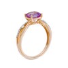 Thumbnail Image 3 of 7.0mm Cushion-Cut Amethyst and 1/10 CT. T.W. Diamond Loop Shank Ring in 10K Rose Gold
