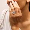 Thumbnail Image 2 of 4-1/2 CT. T.W. Emerald-Cut Certified Lab-Grown Diamond Frame Three Stone Engagement Ring in 14K White Gold (F/VS2)