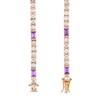 Thumbnail Image 3 of Baguette-Cut Amethyst and White Lab-Created Sapphire Alternating Bracelet in Sterling Silver with 18K Rose Gold Plate