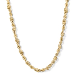 6.4mm Rolling Byzantine Chain Necklace in Hollow 10K Gold - 18"