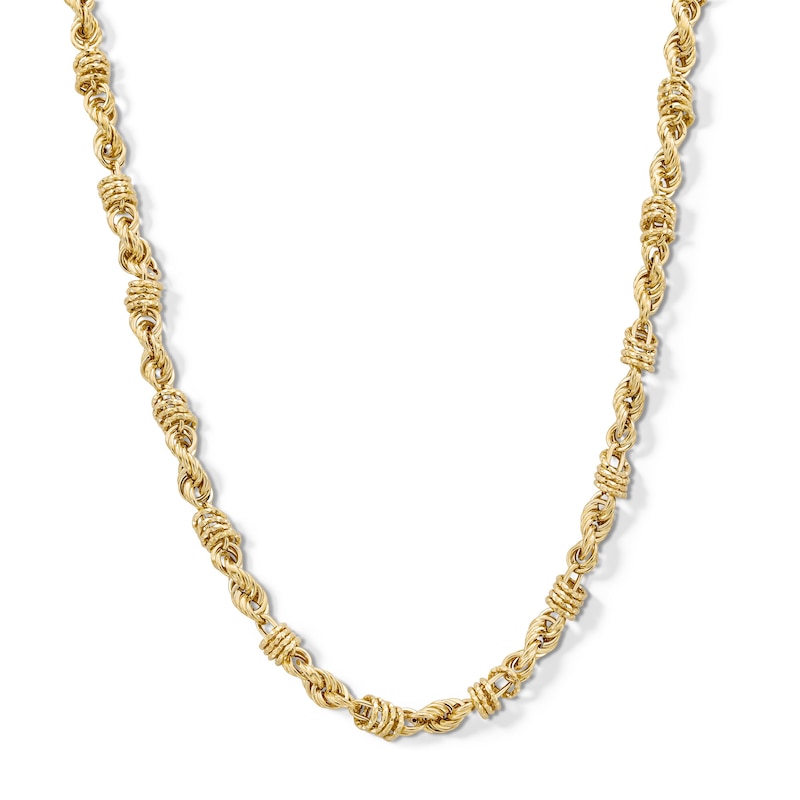 Main Image 1 of 6.4mm Rolling Byzantine Chain Necklace in Hollow 10K Gold - 18"