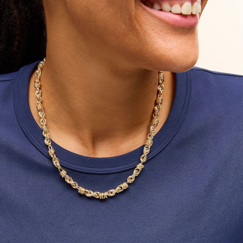 Main Image 2 of 6.4mm Rolling Byzantine Chain Necklace in Hollow 10K Gold - 18"