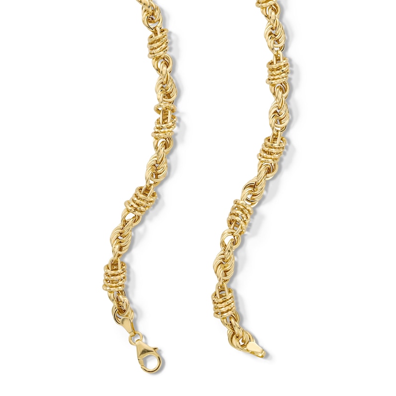 Main Image 3 of 6.4mm Rolling Byzantine Chain Necklace in Hollow 10K Gold - 18"