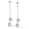 Thumbnail Image 1 of Double Ball Chain Dangle Drop Earrings in Hollow Sterling Silver