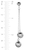 Thumbnail Image 3 of Double Ball Chain Dangle Drop Earrings in Hollow Sterling Silver