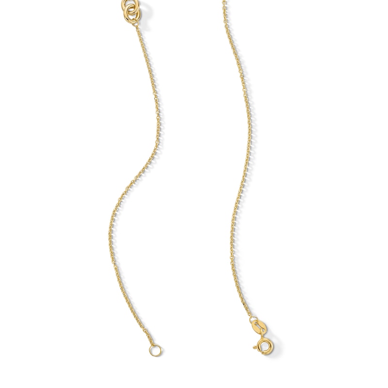 Main Image 3 of Interlocking Circles Station Chain Necklace in Hollow 14K Gold