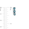 Thumbnail Image 3 of Pear-Shaped London Blue Topaz and 1/15 CT. T.W. Diamond Double Row Hoop Earrings in 10K White Gold