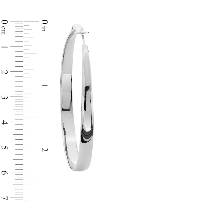 Main Image 3 of 49.5mm Tapered Hoop Earrings in Solid Sterling Silver