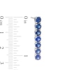 Thumbnail Image 3 of 4.0mm Blue Lab-Created Sapphire Seven Stone Linear Drop Earrings in Sterling Silver