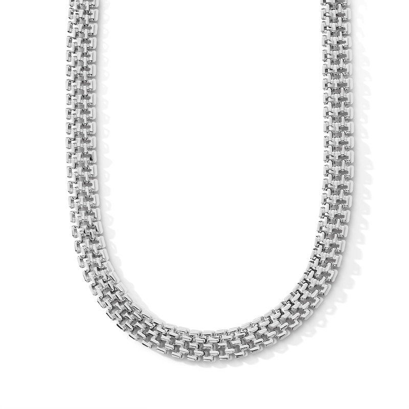 Main Image 1 of 12.0mm Panther Link Necklace in Hollow Sterling Silver - 18"