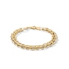 Thumbnail Image 1 of 8.9mm Circle Arrow Link Chain Bracelet in Hollow 10K Gold - 7.5”