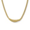 Thumbnail Image 1 of Graduated Double Curb Link Necklace in Hollow 10K Gold