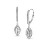 Thumbnail Image 1 of Marquise White Lab-Created Sapphire Frame Drop Earrings in Sterling Silver