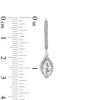 Thumbnail Image 3 of Marquise White Lab-Created Sapphire Frame Drop Earrings in Sterling Silver