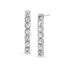 Thumbnail Image 1 of 4.0mm White Lab-Created Sapphire Seven Stone Linear Drop Earrings in Sterling Silver
