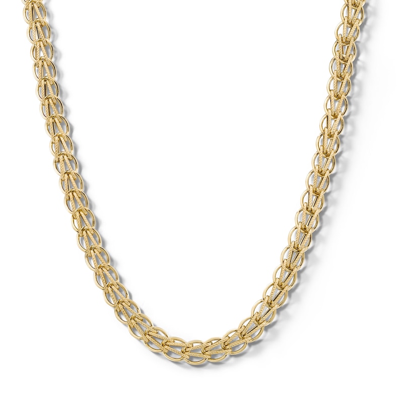 Main Image 1 of 8.9mm Circle Arrow Link Chain Necklace in Hollow 10K Gold