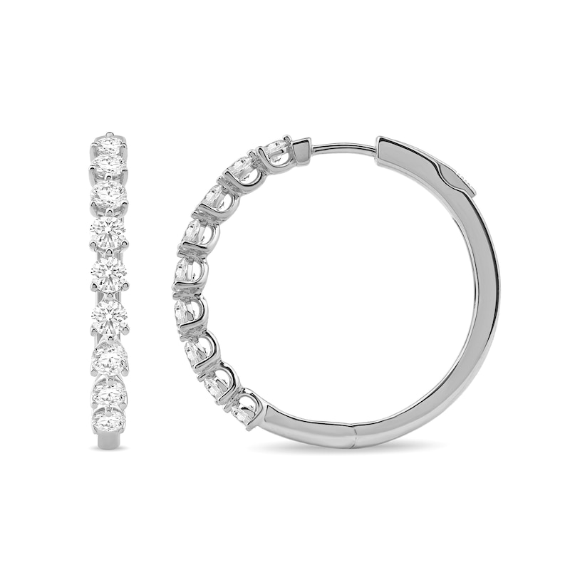 Main Image 2 of 2 CT. T.W. Lab-Grown Diamond Hoop Earrings in 10K White Gold (I/I1)