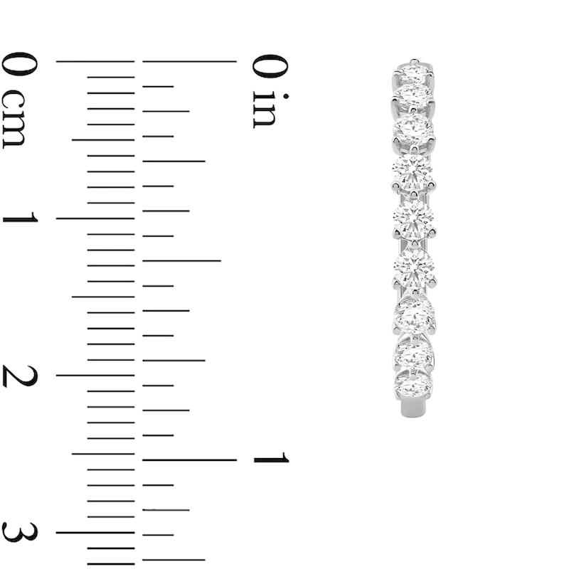 Main Image 4 of 2 CT. T.W. Lab-Grown Diamond Hoop Earrings in 10K White Gold (I/I1)