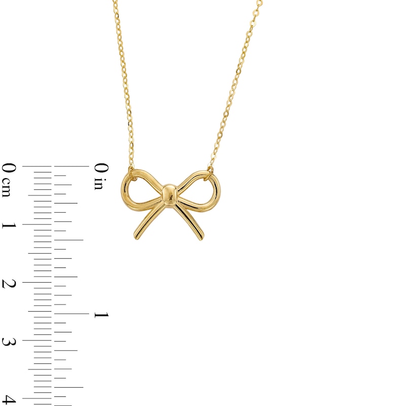 Main Image 4 of Bow Necklace in Solid 14K Gold