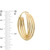 Thumbnail Image 2 of 25.0mm Four Row Twist Hoop Earrings in Hollow 10K Gold
