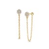 Thumbnail Image 1 of 1/5 CT. T.W. Multi-Diamond Chain Drop Front/Back Earrings in 10K Gold