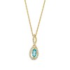 Thumbnail Image 1 of Marquise Swiss Blue Topaz and 1/5 CT. T.W. Diamond Infinity Twist Pendant in 10K Gold