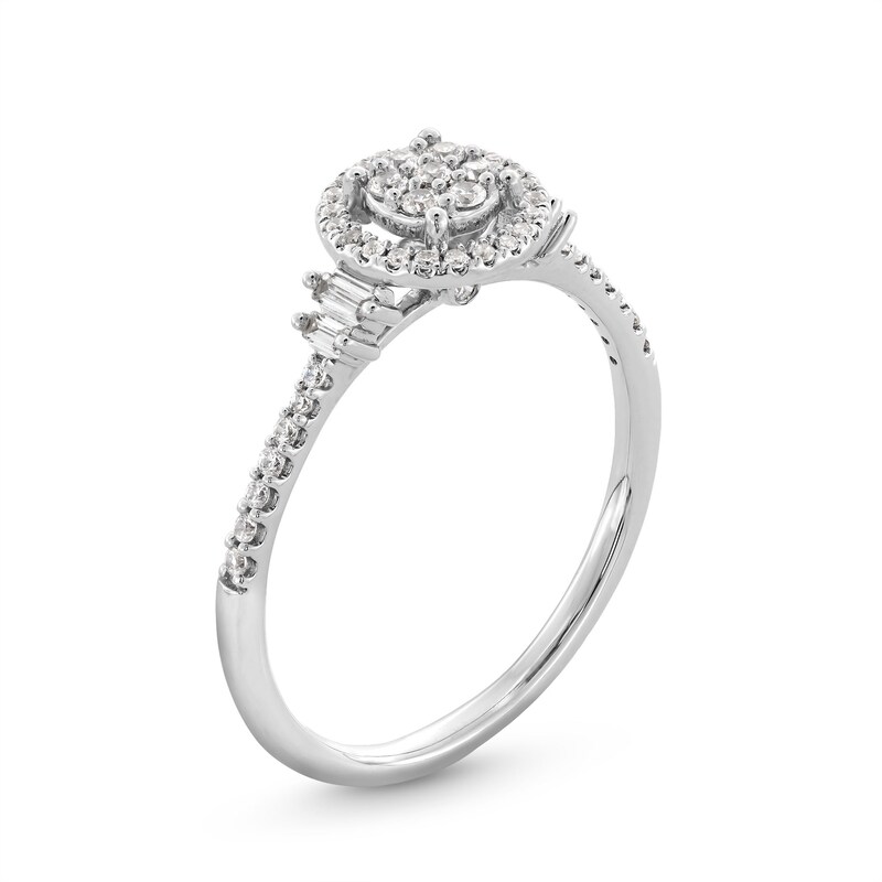 Main Image 3 of 1/4 CT. T.W. Multi-Diamond Open Frame Double Collar Promise Ring in 10K White Gold
