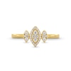 Thumbnail Image 4 of 1/6 CT. T.W. Marquise-Shaped Multi-Diamond Frame Three Stone Promise Ring in 10K Gold