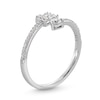 Thumbnail Image 3 of 1/4 CT. T.W. Emerald-Shaped Multi-Diamond Open Bypass Promise Ring in 10K White Gold