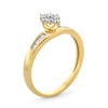 Thumbnail Image 3 of 1/5 CT. T.W. Diamond Marquise-Shaped Cluster Promise Ring in Sterling Silver with 14K Gold Plate