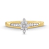 Thumbnail Image 4 of 1/5 CT. T.W. Diamond Marquise-Shaped Cluster Promise Ring in Sterling Silver with 14K Gold Plate