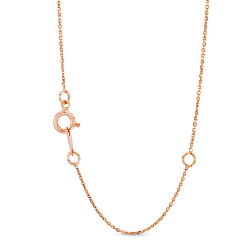Main Image 3 of 6.0mm Amethyst and 1/10 CT. T.W. Diamond Flower Pendant in 10K Rose Gold