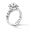 Thumbnail Image 3 of 3 CT. T.W. Certified Lab-Grown Diamond Cushion-Shaped Frame Bridal Set in 14K White Gold (F/VS2)