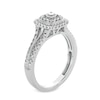 Thumbnail Image 3 of 1/2 CT. T.W. Cushion-Shaped Multi-Diamond Frame Split Shank Vintage-Style Engagement Ring in 10K White Gold
