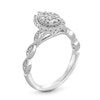 Thumbnail Image 3 of 1/2 CT. T.W. Pear-Shaped Multi-Diamond Frame Scallop Shank Vintage-Style Engagement Ring in 10K White Gold