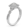 Thumbnail Image 3 of 1/2 CT. T.W. Cushion-Shaped Multi-Diamond Frame Twist Shank Engagement Ring in 10K White Gold