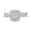 Thumbnail Image 4 of 1/2 CT. T.W. Cushion-Shaped Multi-Diamond Frame Twist Shank Engagement Ring in 10K White Gold
