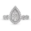 Thumbnail Image 4 of 1/2 CT. T.W. Pear-Shaped Multi-Diamond Frame Twist Shank Engagement Ring in 10K White Gold