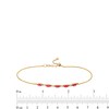 Thumbnail Image 3 of Marquise-Cut Certified Ruby and 1/20 CT. T.W. Diamond Alternating Bolo Bracelet in 10K Gold - 9.0"