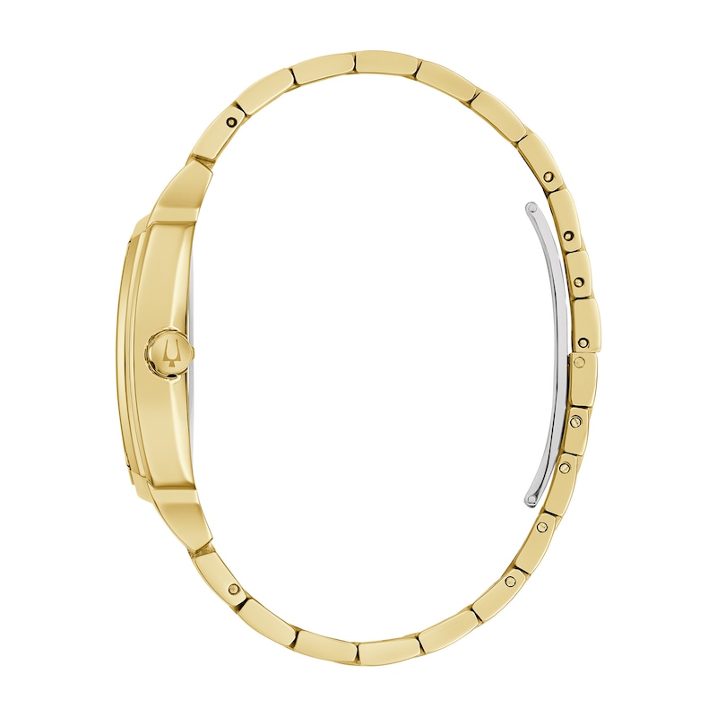 Main Image 2 of Men’s Bulova Diamond Accent Gold-Tone IP Chronograph Watch with Square Black Dial (Model: 97D138)