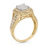 Thumbnail Image 3 of 1 CT. T.W. Princess-Cut Multi-Diamond Double Cushion Frame Engagement Ring in 10K Gold