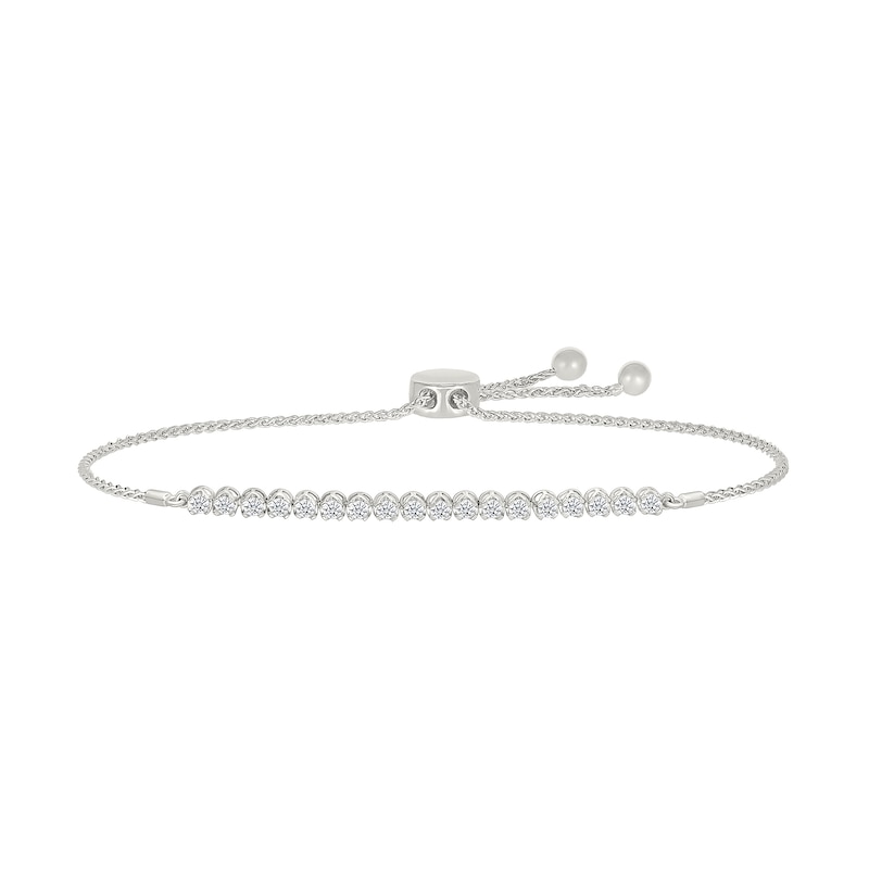 Main Image 1 of 2 CT. T.W. Lab-Grown Diamond Bubbles Line Bolo Bracelet in Sterling Silver - 9.0"