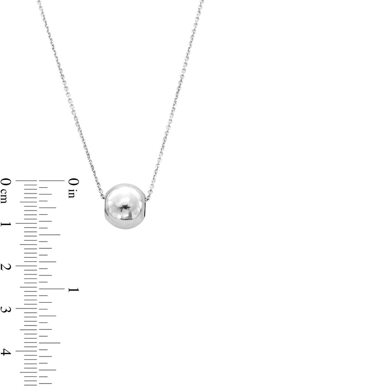 Main Image 3 of Polished Bead Pendant and Half-Bead Stud Earrings Set in Hollow Sterling Silver - 20”