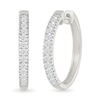 Thumbnail Image 1 of 1 CT. T.W. Lab-Grown Diamond Hoop Earrings in Sterling Silver