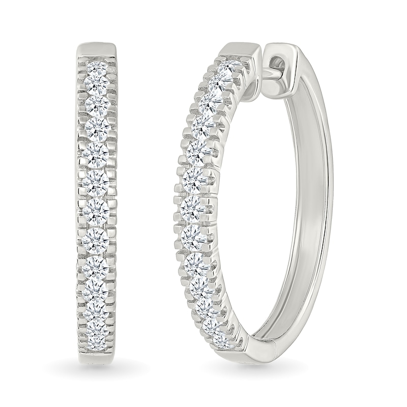 Main Image 1 of 1 CT. T.W. Lab-Grown Diamond Hoop Earrings in Sterling Silver