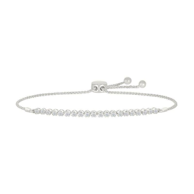 Main Image 1 of 1 CT. T.W. Lab-Grown Diamond Bubbles Line Bolo Bracelet in Sterling Silver - 9.0"