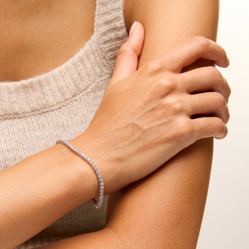 Main Image 2 of 3 CT. T.W. Lab-Grown Diamond Tennis Bracelet in Sterling Silver