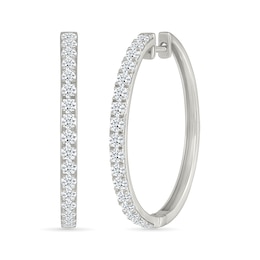 2 CT. T.W. Lab-Grown Diamond Hoop Earrings in Sterling Silver